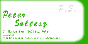 peter soltesz business card