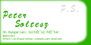 peter soltesz business card